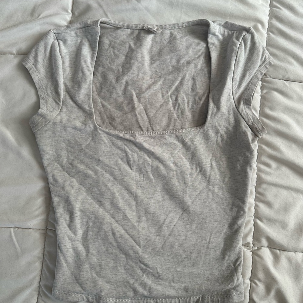 Garage Light Gray Square Neck Tee